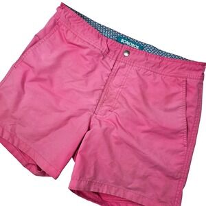 BONOBOS Men's Size 31 100% Polyester Swim Trunks Shorts Solid Pink 5 Inch Inseam
